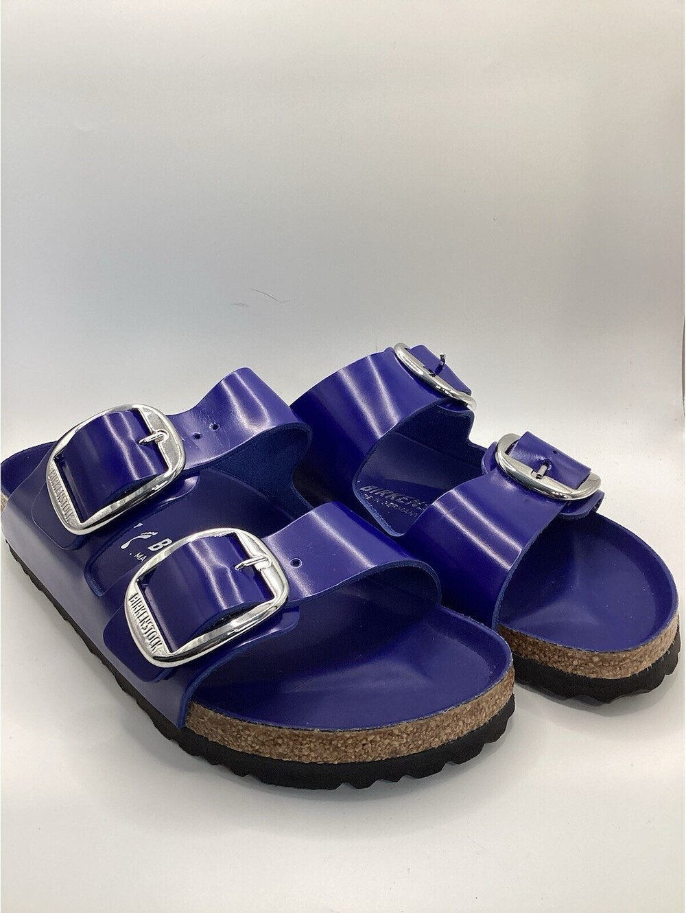 Birkenstock New w/o  Box Arizona Big Buckle High Shine Cobalt Leather Patent Nar